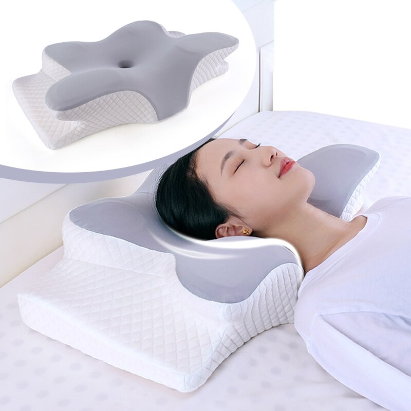 Memory Foam Orthopedic Pillow Neck Pain - Memory Foam Pillows Butterfly Shaped Relaxing