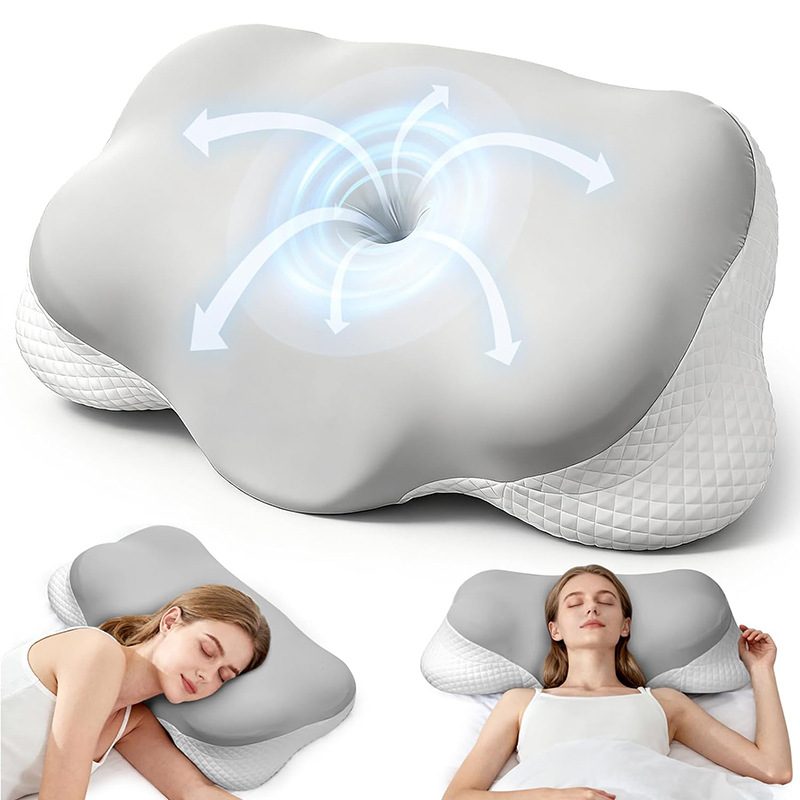 Memory Foam Orthopedic Pillow Neck Pain - Summer Cool Ice Silk Neck Pillow
