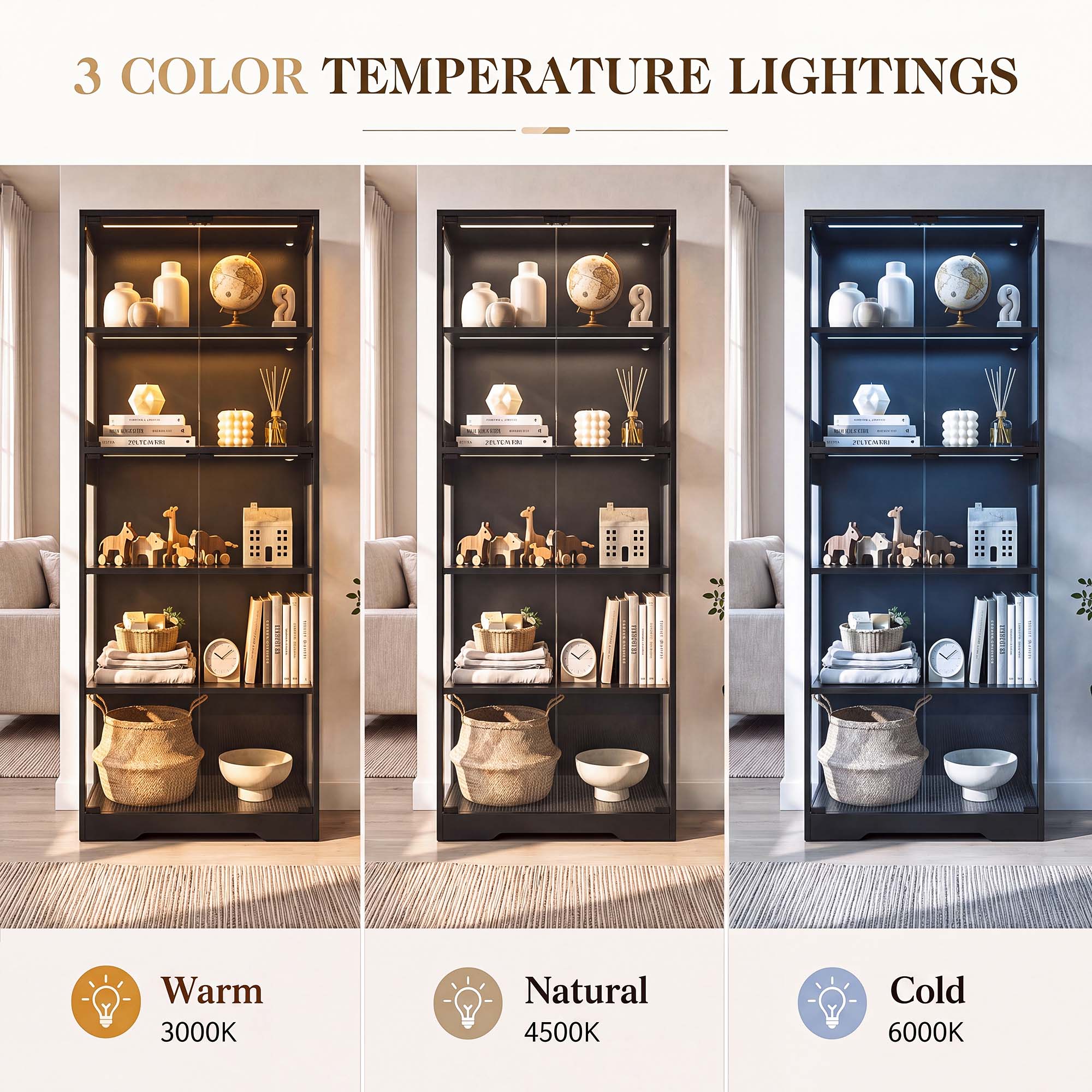 TCGBKAF 5‑Tier Display Cabinet - Lighting review and price