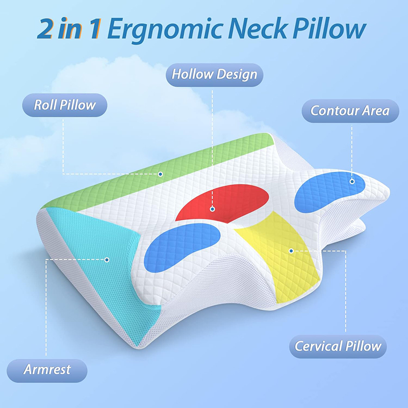 1pc Memory Foam Pillow, 2 in 1 - Memory Foam Orthopedic Pillow Neck Pain review and price