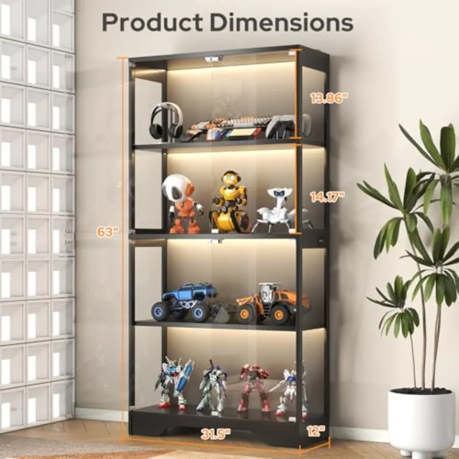 Display Cabinet with Glass Doo - Lighting review and price