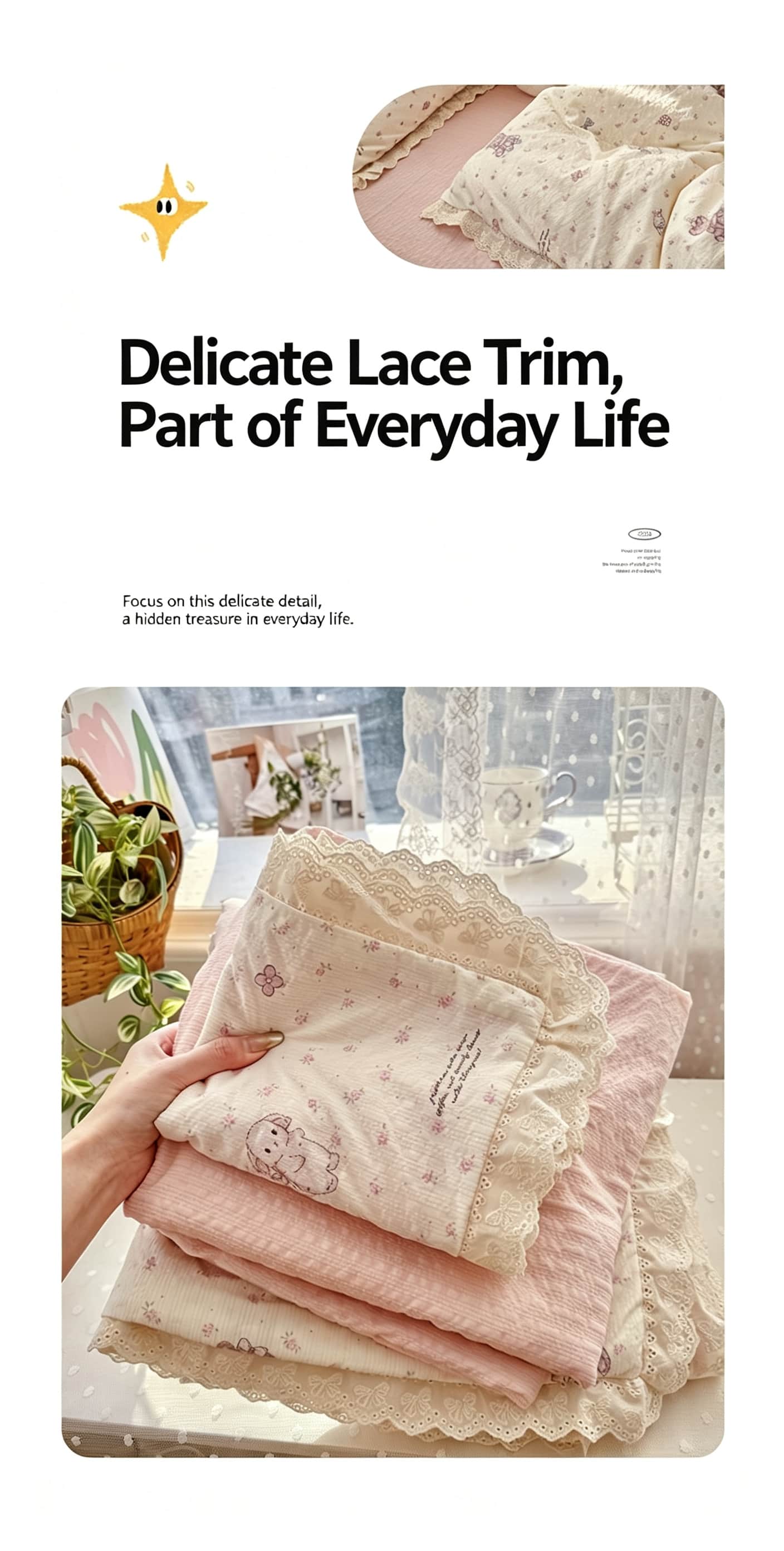 Ruffle Lace Floral Bedding Set - Aesthetic Floral Duvet Cover review and price