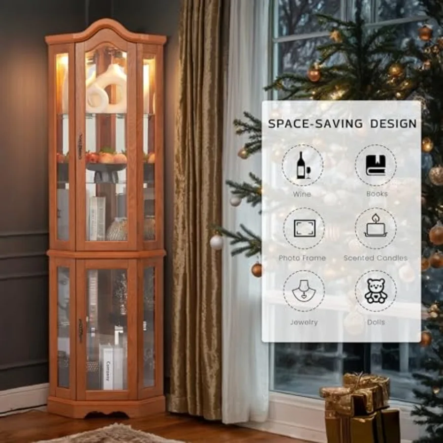 Corner curio cabinet for bar a - Lighting review and price