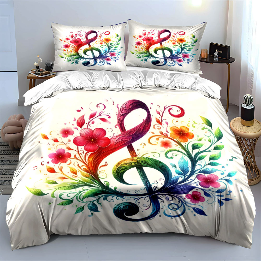 Vibrant floral entwined musica - Duvet Cover Sets With Zipper review and price