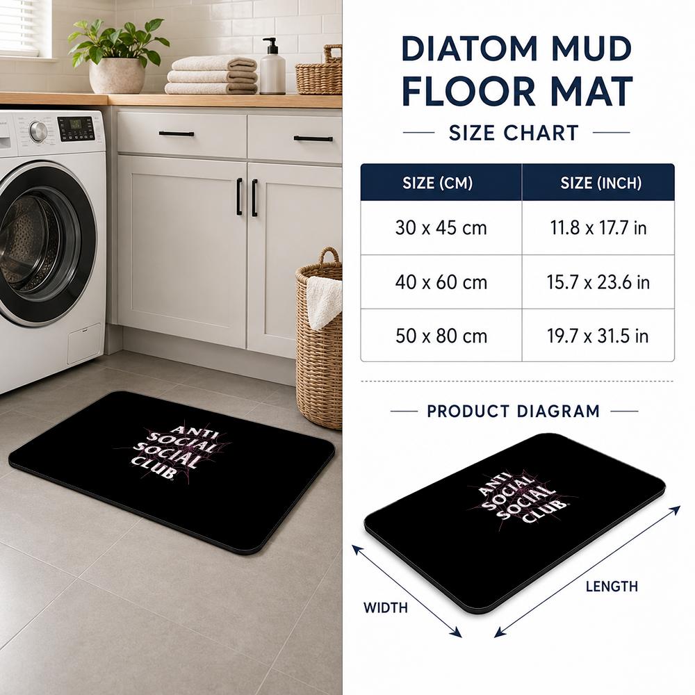 Fashion A ANTI SOCIAL SOCIAL C - Quick Dry Diatomite Bath Mat review and price