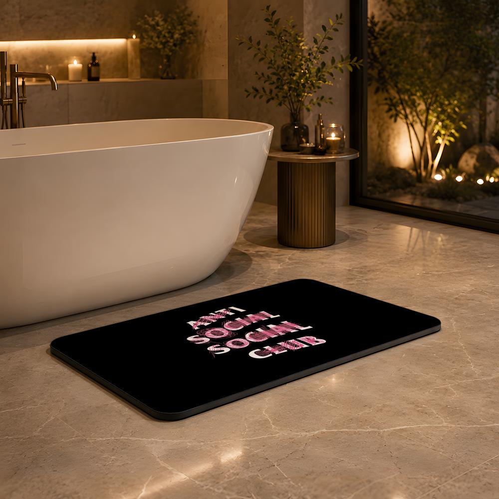 Fashion A ANTI SOCIAL SOCIAL C - Quick Dry Diatomite Bath Mat review and price