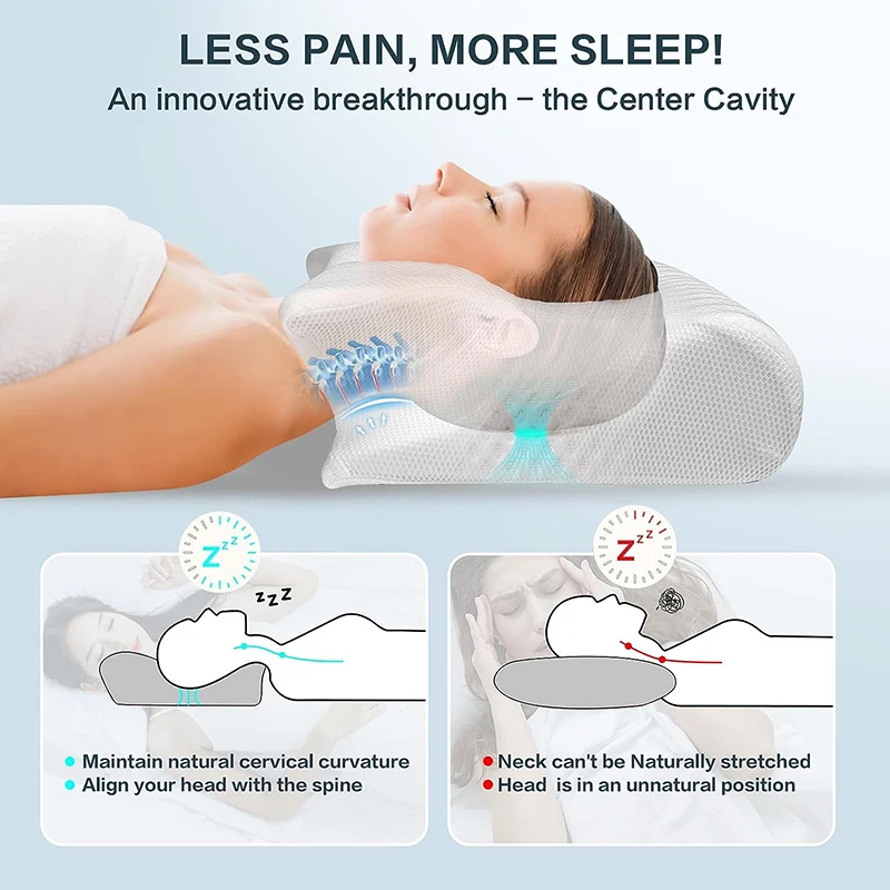 Butterfly Memory Foam Cervical - Memory Foam Orthopedic Pillow Neck Pain review and price