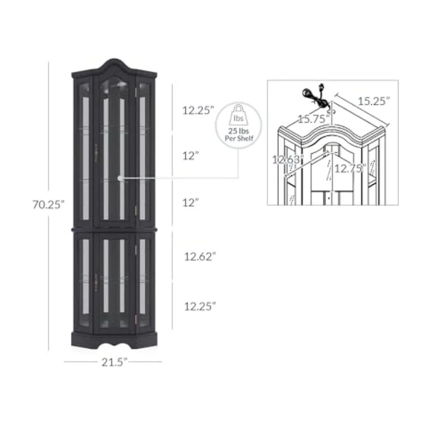 Lighted 3-side glass display c - Kitchen review and price