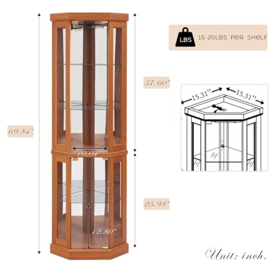 Corner curio cabinet for livin - Storage & Organization review and price