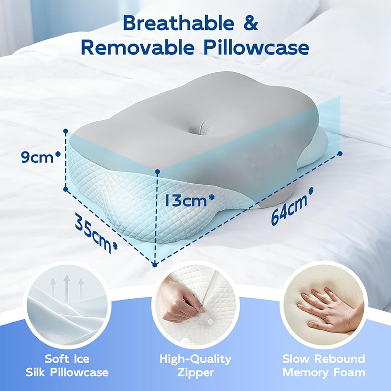 Summer Cool Ice Silk Neck Pill - Memory Foam Orthopedic Pillow Neck Pain review and price