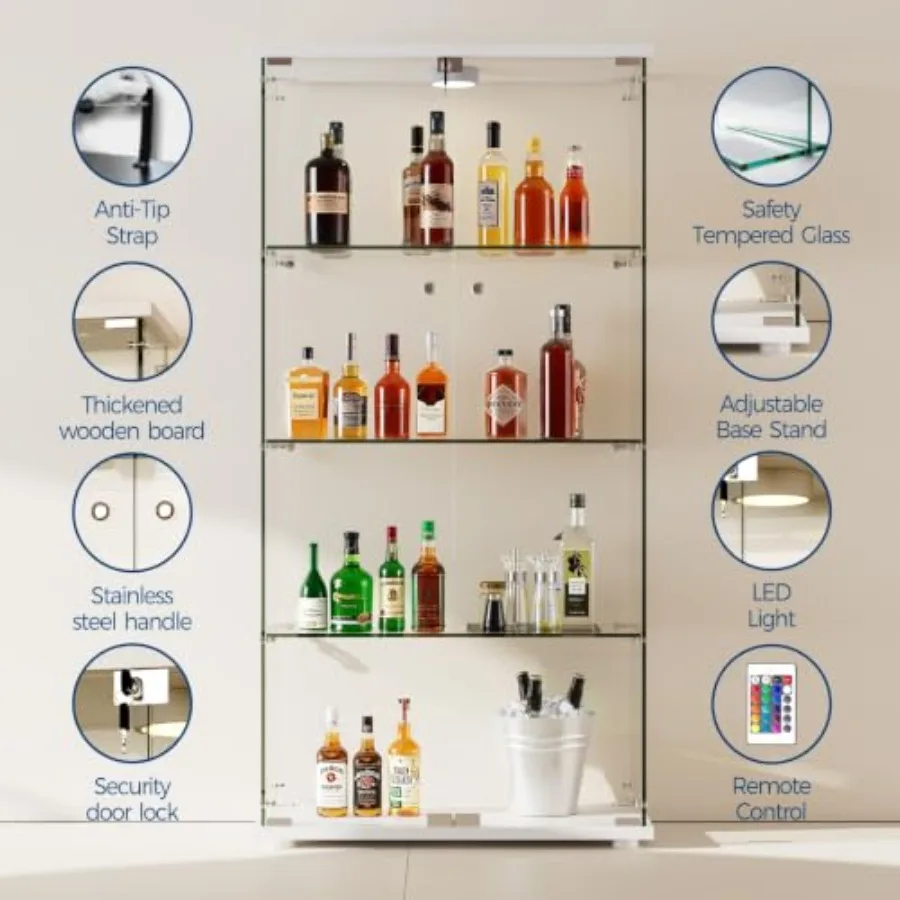 Tempered Glass Display Cabinet - Lighting review and price