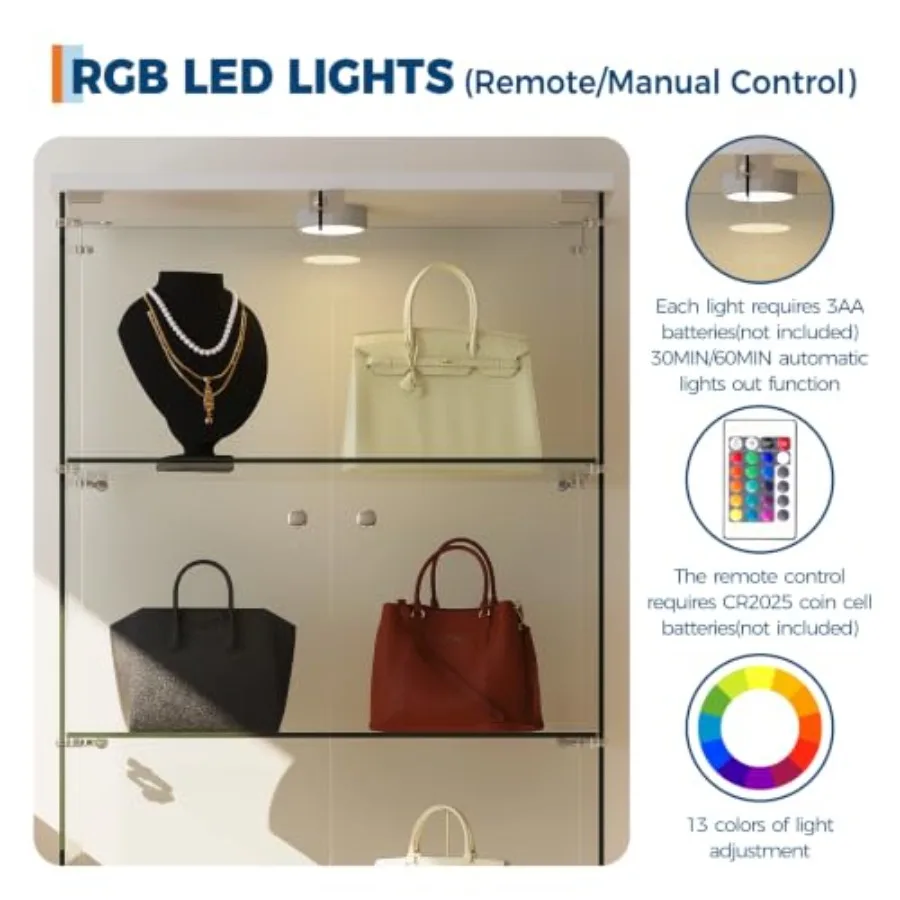 Tempered Glass Display Cabinet - Lighting review and price