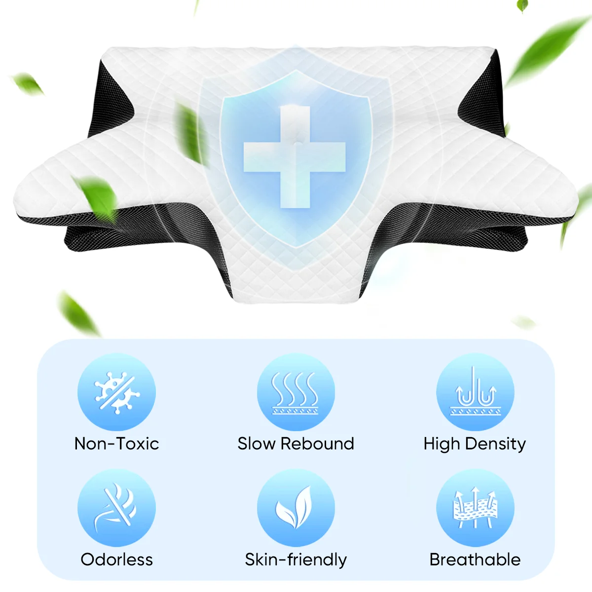 1pc Memory Foam Cervical Pillo - Memory Foam Orthopedic Pillow Neck Pain review and price