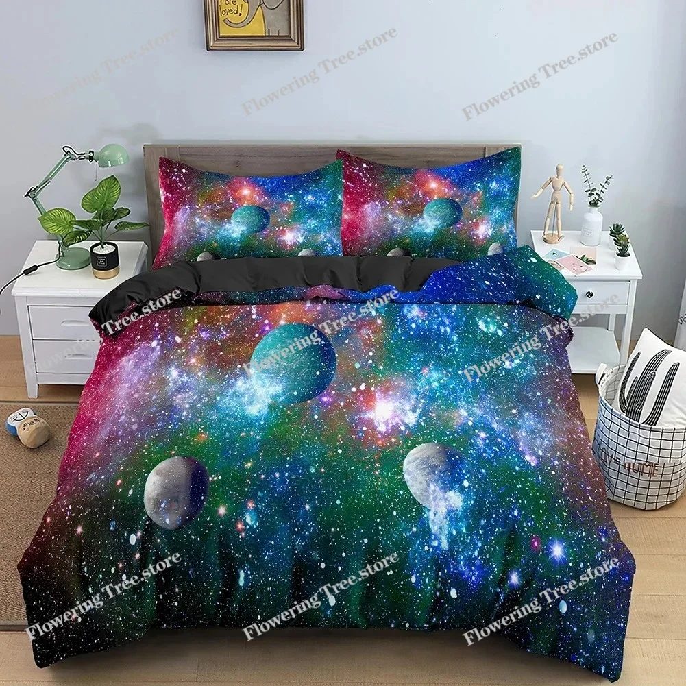 Galaxy Space Bedding Set 3D Un - Duvet Cover Sets With Zipper review and price